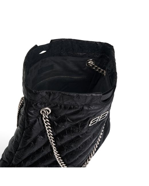 Balenciaga Black Crush Medium Tote Bag, , 100% Calf Leather