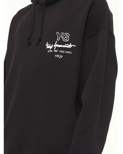 Y-3 Black Graphic Ft Hoodie for men