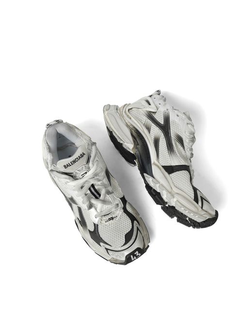 Balenciaga White Runner Gradient Sneakers, 100% Polyurethane for men