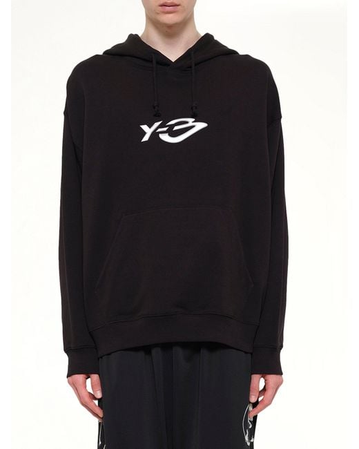 Y-3 Black Liquid Logo Hoodie for men