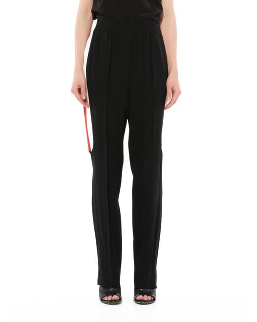 Givenchy Black Crepe Satin Fit Pants