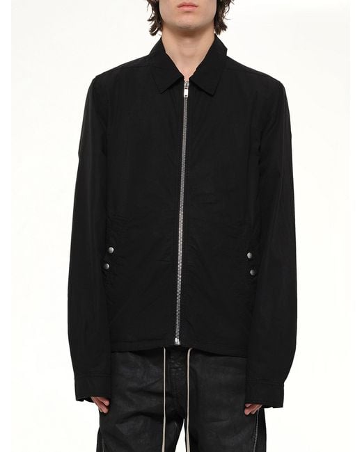Rick Owens Black Zipfront Jacket for men