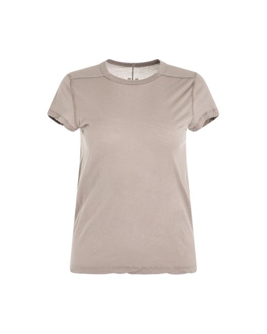 Rick Owens Gray Cropped Level T-Shirt, Round Neck, Short Sleeves, , 100% Cotton