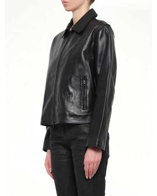 DIESEL Black L-Amar-Fem-S2 Leather Jacket