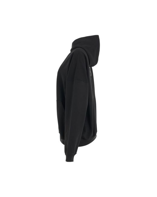 Balenciaga Black Bb Paris Strass Oversized Hoodie, Washed, 100% Cotton