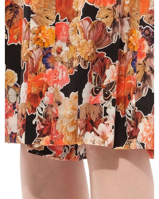 Givenchy Orange Flower Print Skirts