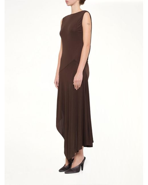 Alaïa Brown Jersey Crepe Backless Dress