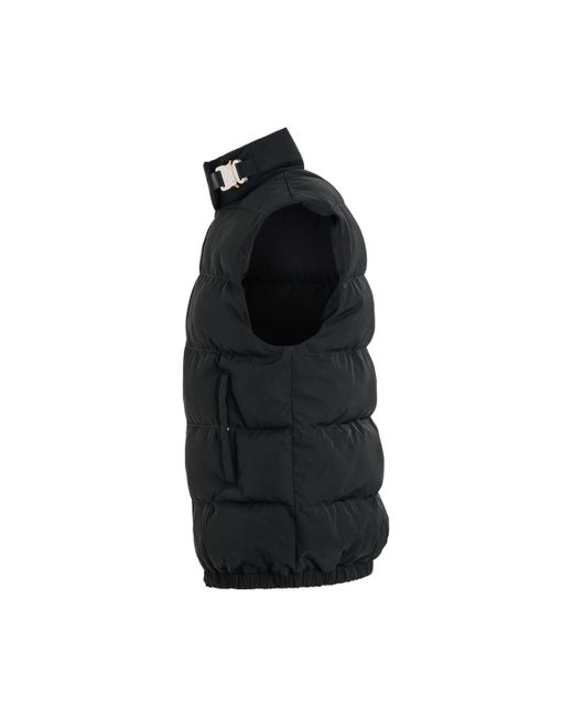 1017 ALYX 9SM Black Buckle Puffer Vest, , 100% Polyester, Size: Medium for men