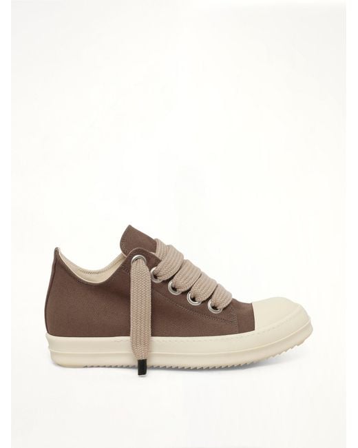 Rick Owens Brown 13Oz Overdyed Denim Jumbolace Low Sneaks for men