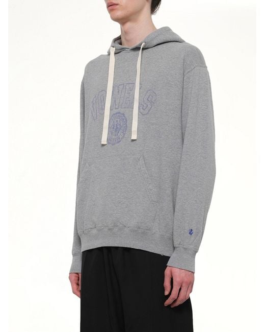 vowels Gray Faded Collegiate Hoodie for men
