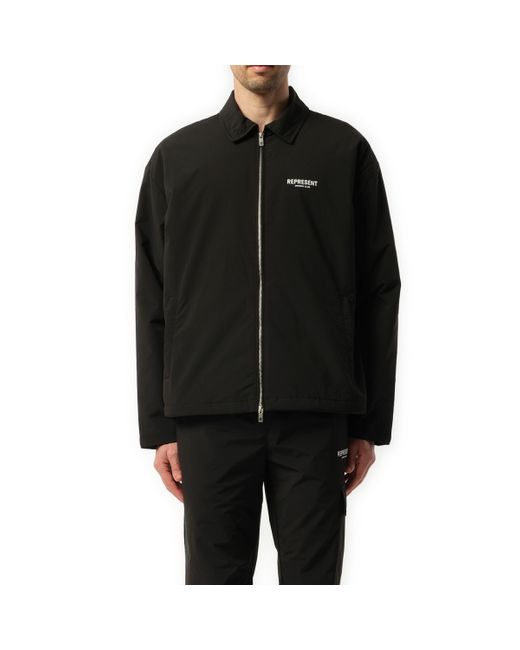 Represent Black Owners Club Coach Jacket, 100% Polyester, Size: Medium for men