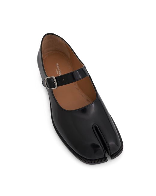 Maison Margiela Black Tabi Mary Janes With Strap Sandals, , 100% Leather
