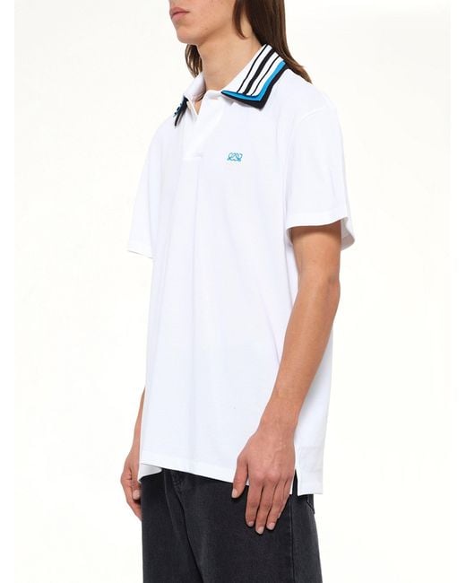 Loewe White Two-Tone Polo for men