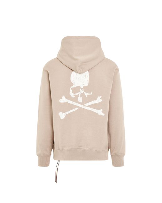 Mastermind Japan Natural 'Rubbed Logo Hoodie, Long Sleeves, , 100% Cotton, Size: Small for men