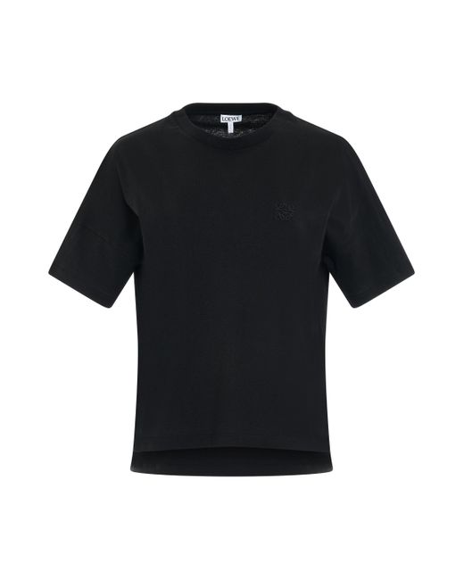 Loewe Black Anagram Boxy Fit T-Shirt, Short Sleeves, , 100% Cotton