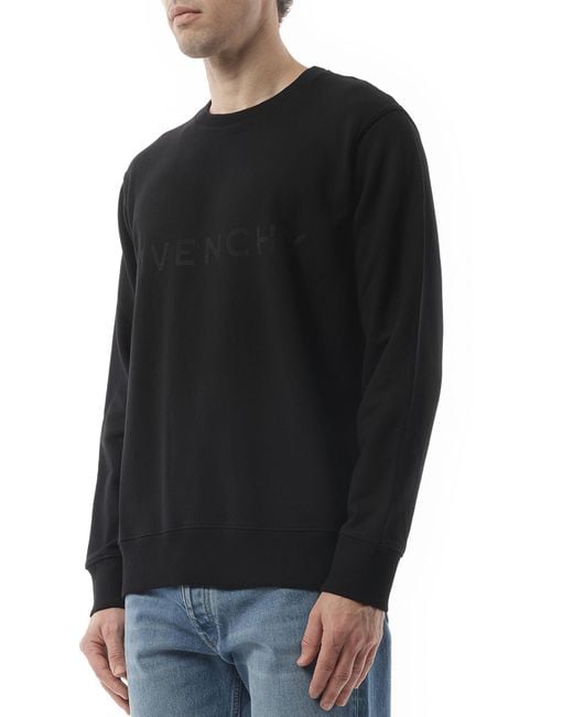 Givenchy Black 4G Archetype Spray Sweatshirt, Long Sleeves, 100% Cotton, Size: Small for men