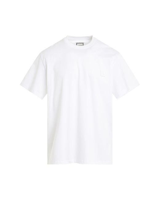 Wooyoungmi White Irridecent Back Logo T-Shirt, Short Sleeves, , 100% Cotton for men