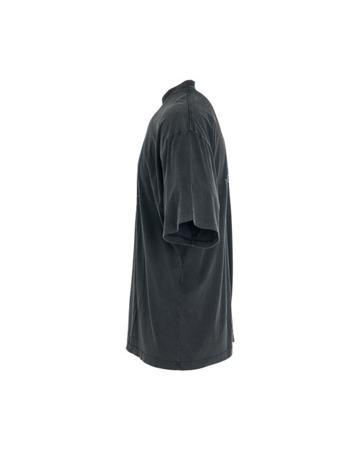 Balenciaga Black 'Surfer Logo T-Shirt, Short Sleeves, Faded/, 100% Cotton, Size: Small for men