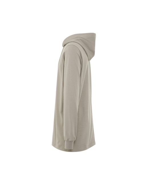 Rick Owens Gray Drawstring Hoodie, Long Sleeves, , 100% Cotton, Size: Medium for men