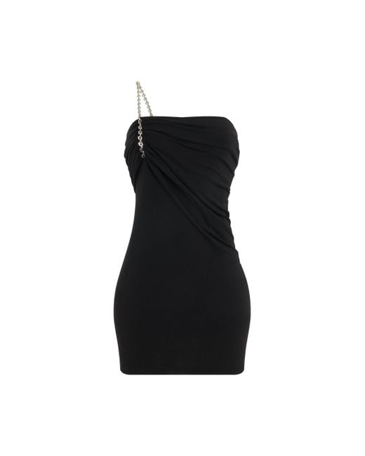 Givenchy Black Shiny Crepe Jersey Mini Dress