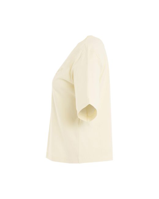 Off-White c/o Virgil Abloh Natural Off- Big Logo Basic T-Shirt, Short Sleeves, , 100% Cotton