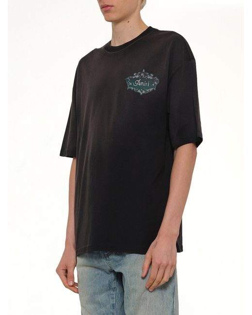 Amiri Black Chateau Crest Oversized T-Shirt for men