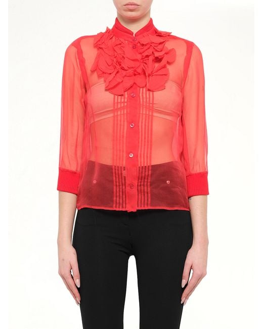 Givenchy Red Podium Blouse