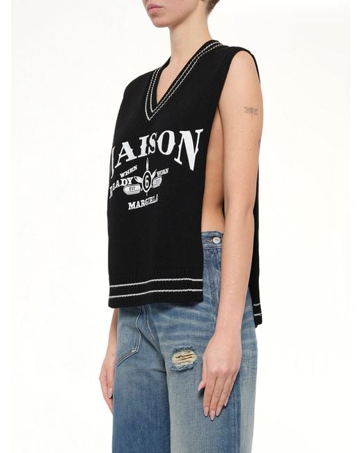 MM6 by Maison Margiela Black Varsity Stole