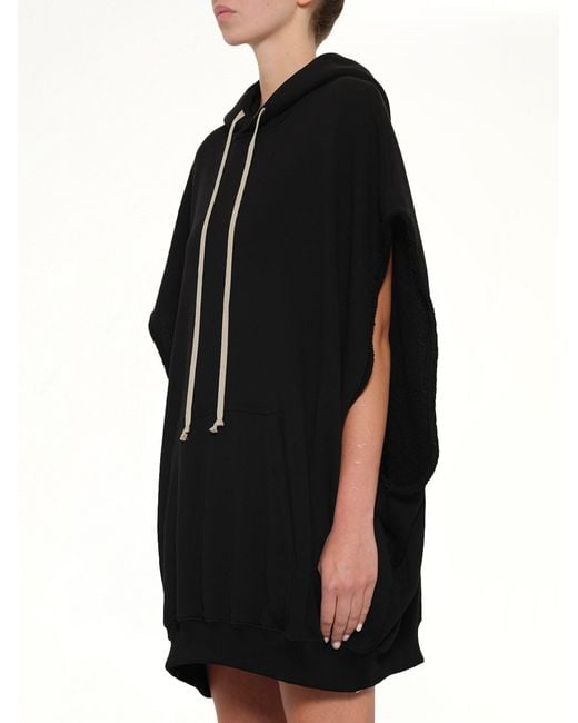 Rick Owens Black Sl Hun Hoodie