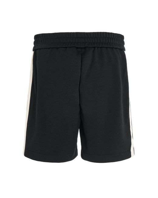 Palm Angels Black Classic Logo Track Shorts, /Off, 100% Polyester, Size: Medium for men