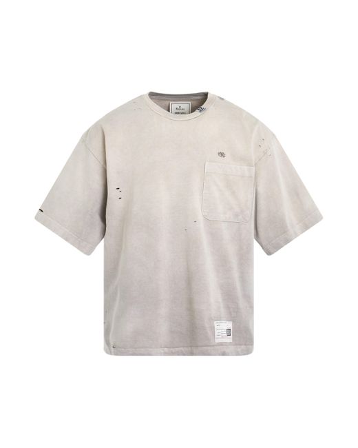 Maison Mihara Yasuhiro Natural Sun Faded T-Shirt, Round Neck, Short Sleeves, , 100% Cotton for men