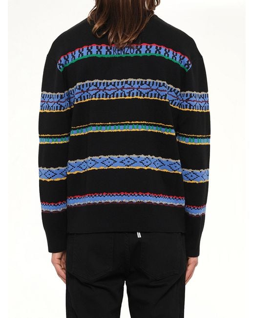 KENZO Black Peruvian Knit for men