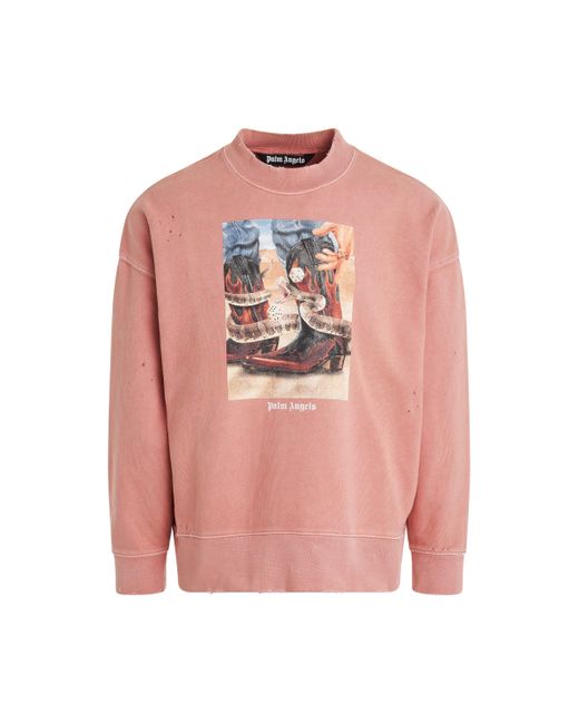 Palm Angels Pink 'Dice Game Sweatshirt, Long Sleeves, /Multicolour, 100% Cotton, Size: Small for men