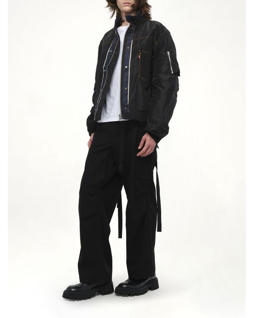 Sacai X Levi's Denim X Nylon Twill Reversible Blouson Bomber