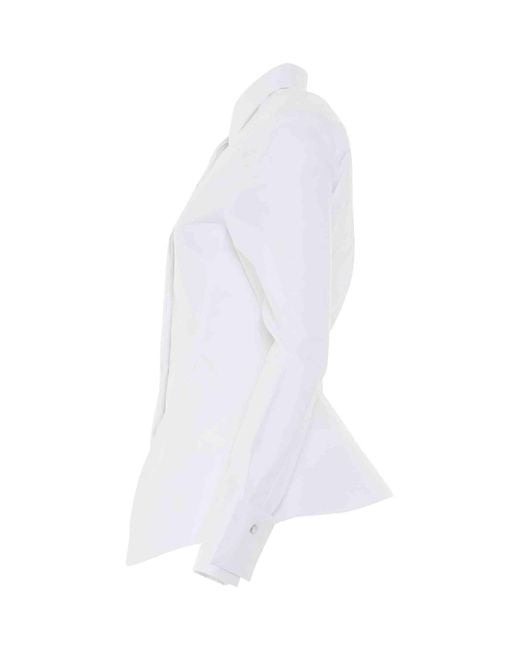 Givenchy White Peplum Long Sleeve Shirt