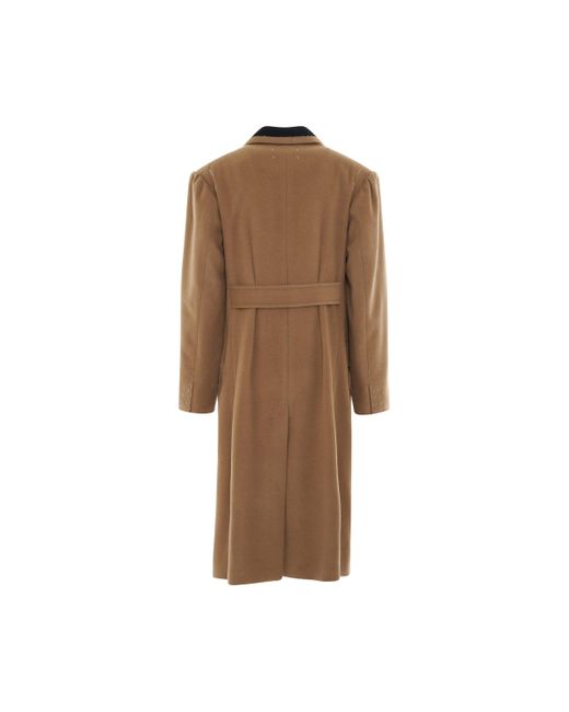 Maison Margiela Brown Double Breasted Wool Coat, , 100% Viscose for men