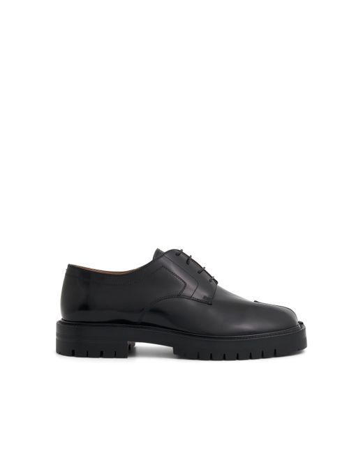 Maison Margiela Black Tabi Lace-Ups Chunky Sole Shoes, , 100% Calf Leather for men