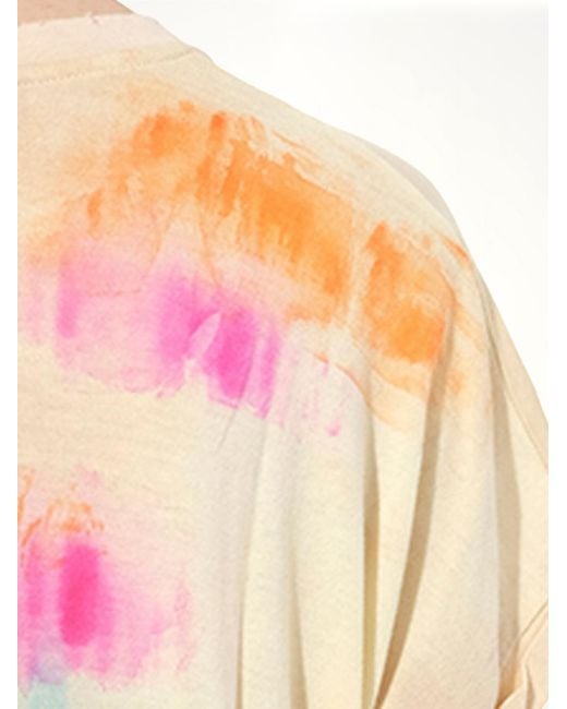 Balmain Pink Tie-Dye Crest T-Shirt, Short Sleeves, , 100% Cotton