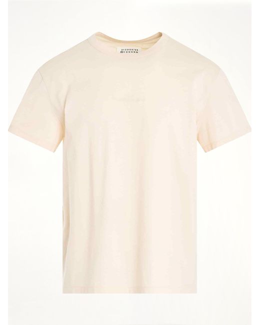 Maison Margiela Natural Upside Down Logo T-Shirt for men