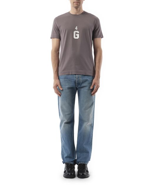 Givenchy Gray Four G Dyed Logo T-Shirt, 100% Cotton, Size: Small for men