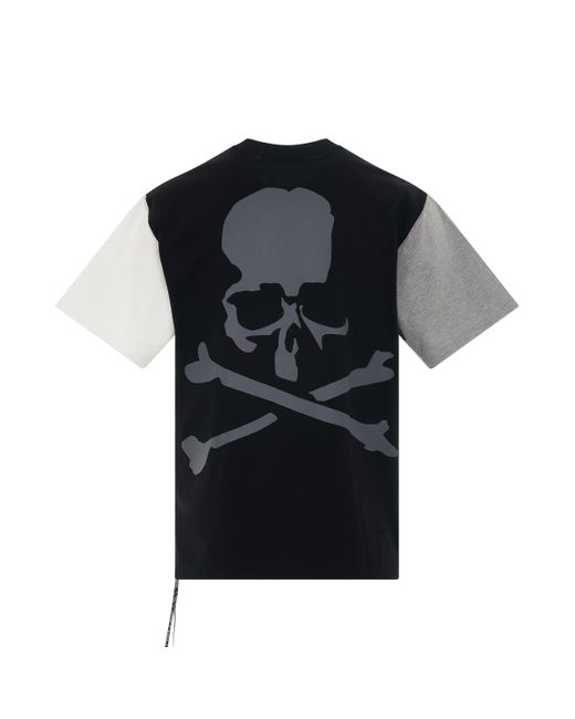 Mastermind Japan Black Colourblock Logo T-Shirt, Round Neck, Short Sleeves, , 100% Cotton, Size: Large for men