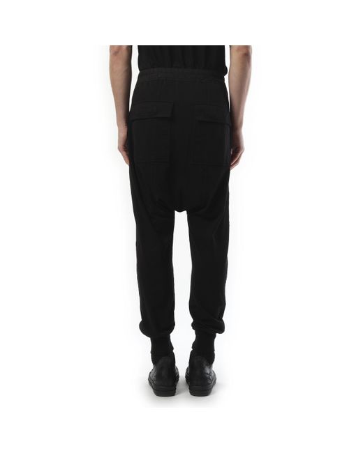 Rick Owens Black Prisoner Drawstring, 100% Cotton for men
