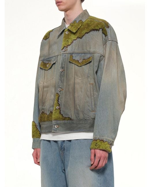 Doublet Gray Moss-Grown Denim Jacket for men