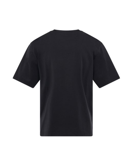 Palm Angels Black Embroidered Logo Slim T-Shirt, Short Sleeves, , 100% Cotton, Size: Medium for men