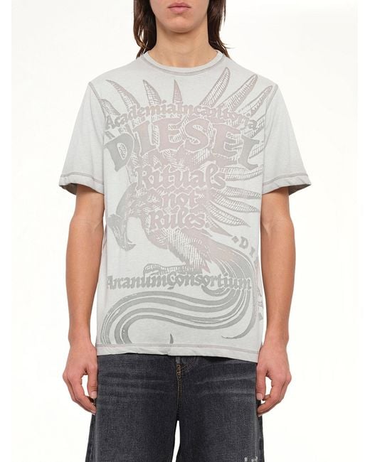 DIESEL Gray T-Rawjust-Aa1 T-Shirt for men