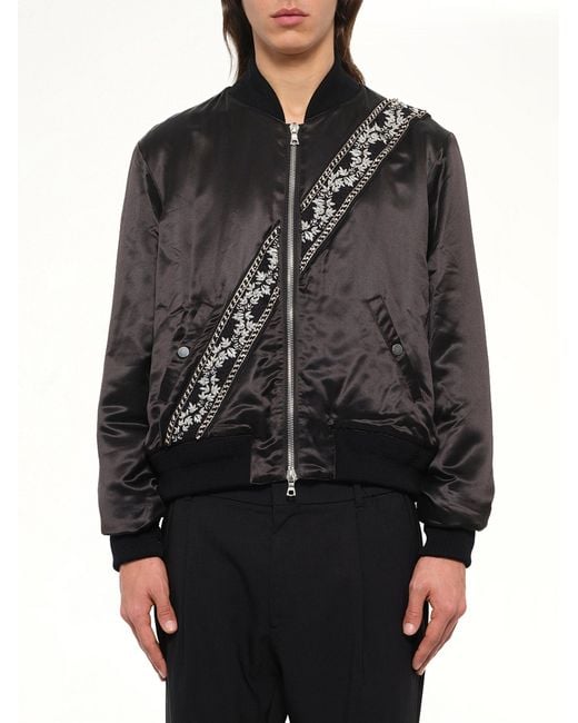 Amiri Gray Guitar Strap Bomber Jacket for men