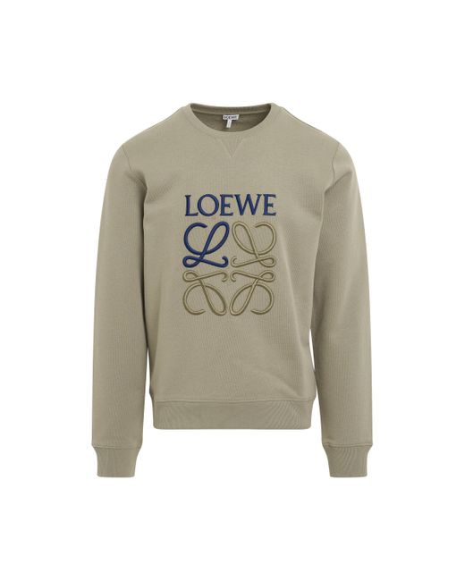Loewe Gray Anagram Sweatshirt, , 100% Cotton, Size: Medium for men