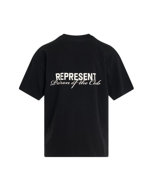 Represent Black Patron Of The Club T-Shirt, Short Sleeves, , 100% Cotton for men