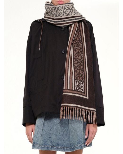 Loewe Black Wool Scarf