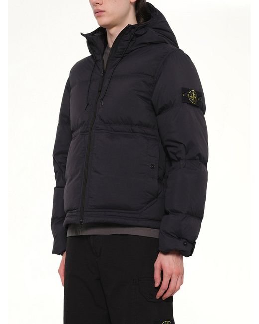 Stone Island Blue 4100019 Ripstop Short Parka for men